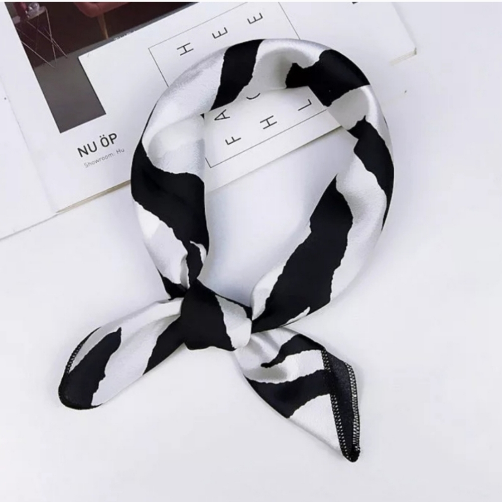 Soft Silky Fun Scarf For Head Hair Bag Neck Floral